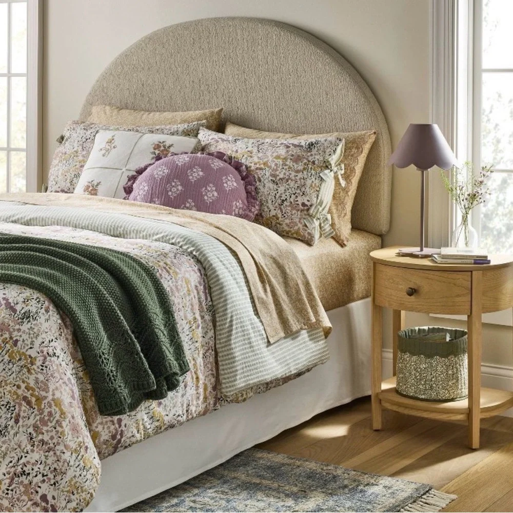 Studio McGee Floral Jacquard Ruffled Pillow